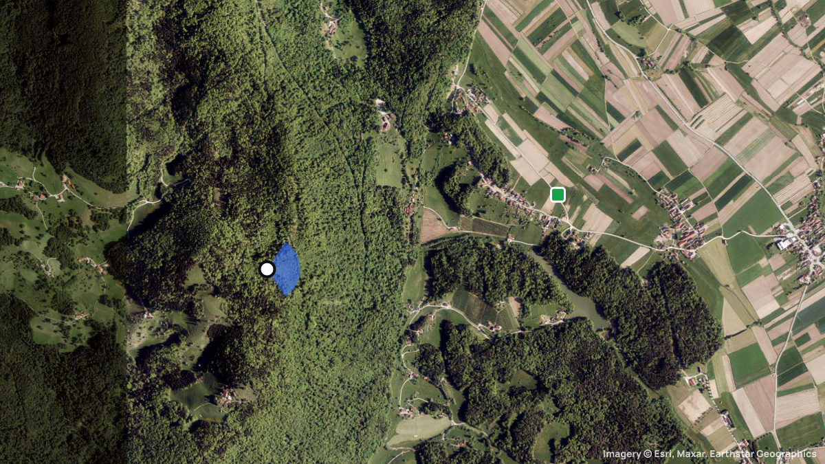 Satellite map of Dobrovlje V with its launches and landings