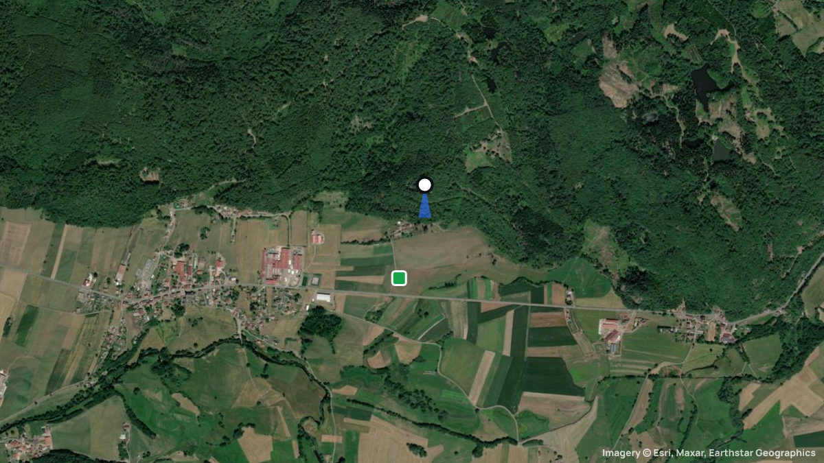 Satellite map of Sainte-Marie-en-Chanois with its launches and landings