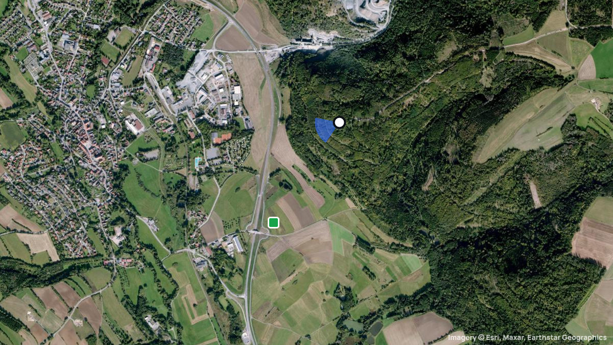 Satellitenkarte von Hainberg mit Start- und Landeplätzen