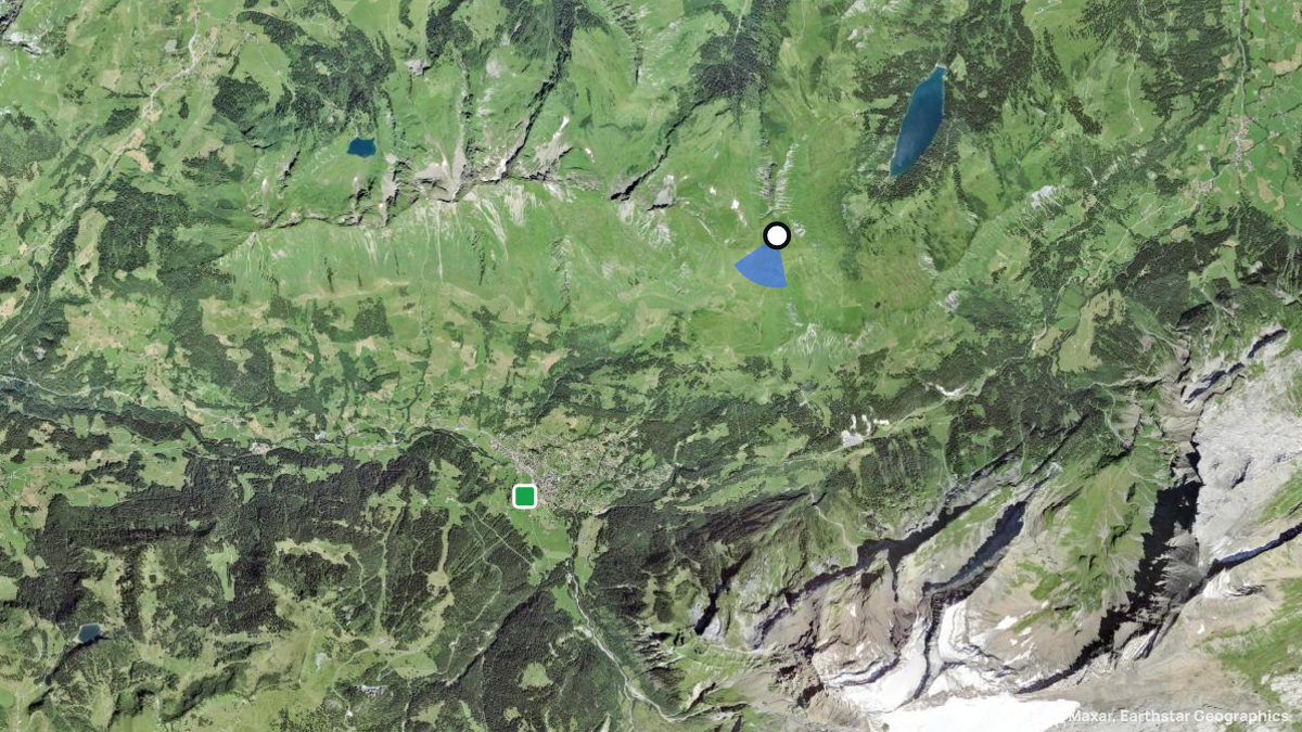 Satellite map of Isenau with its launches and landings