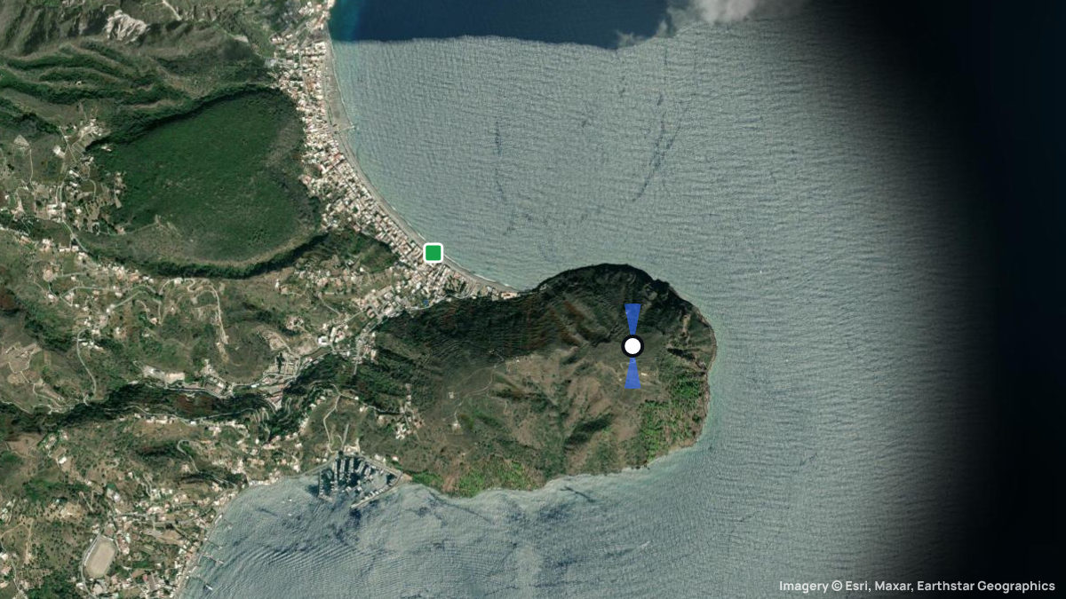 Satellite map of Monte Rosa with its launches and landings