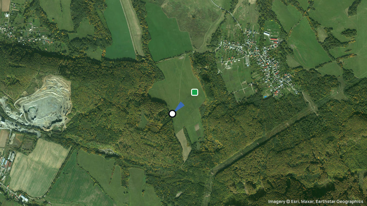 Satellite map of Maglovec with its launches and landings