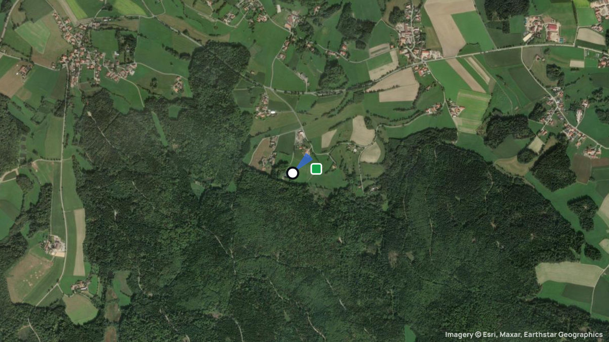 Satellite map of Schmalzlalm with its launches and landings