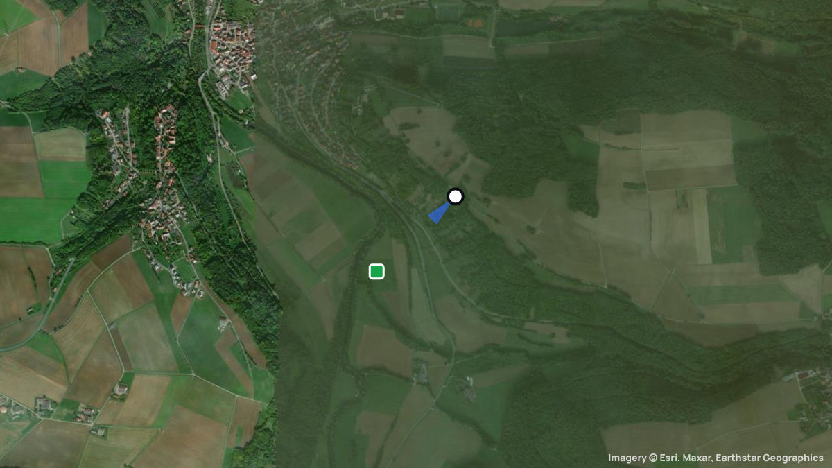 Satellite map of Mulfingen with its launches and landings