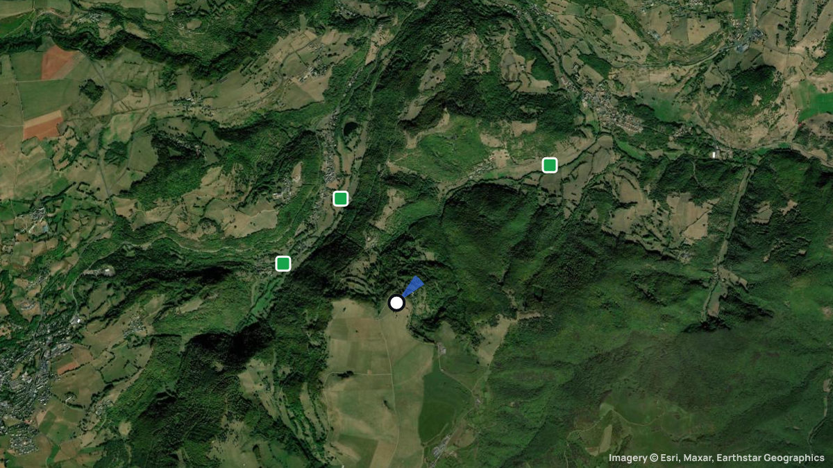 Satellite map of Trossagne with its launches and landings