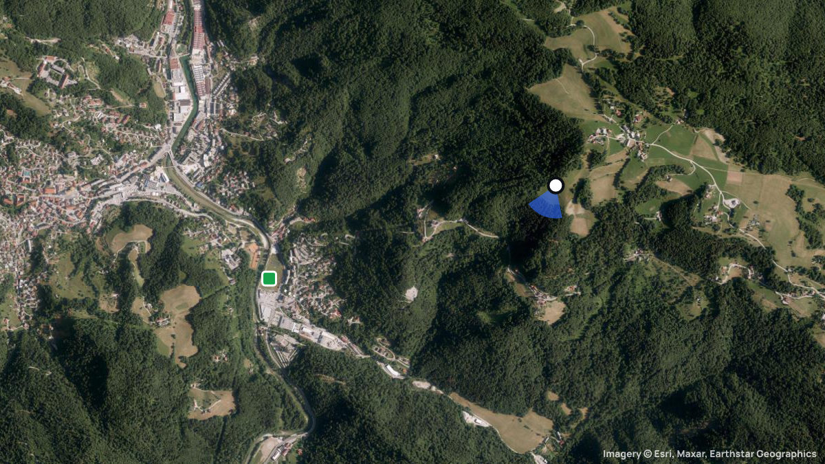 Satellite map of Gore with its launches and landings