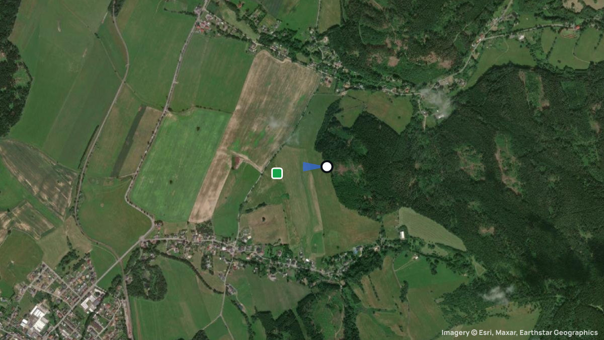 Satellite map of Prdelnik with its launches and landings
