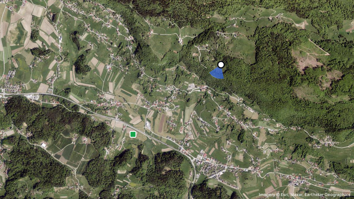 Satellitenkarte von Vinska Gora mit Start- und Landeplätzen