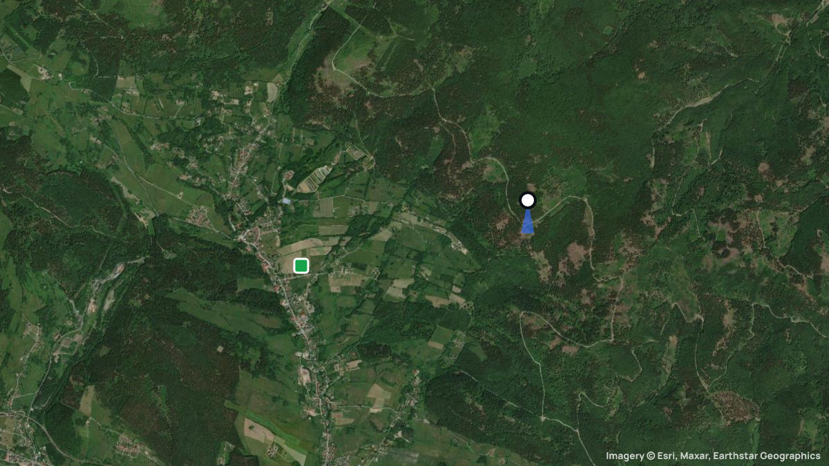 Satellite map of Zmij with its launches and landings
