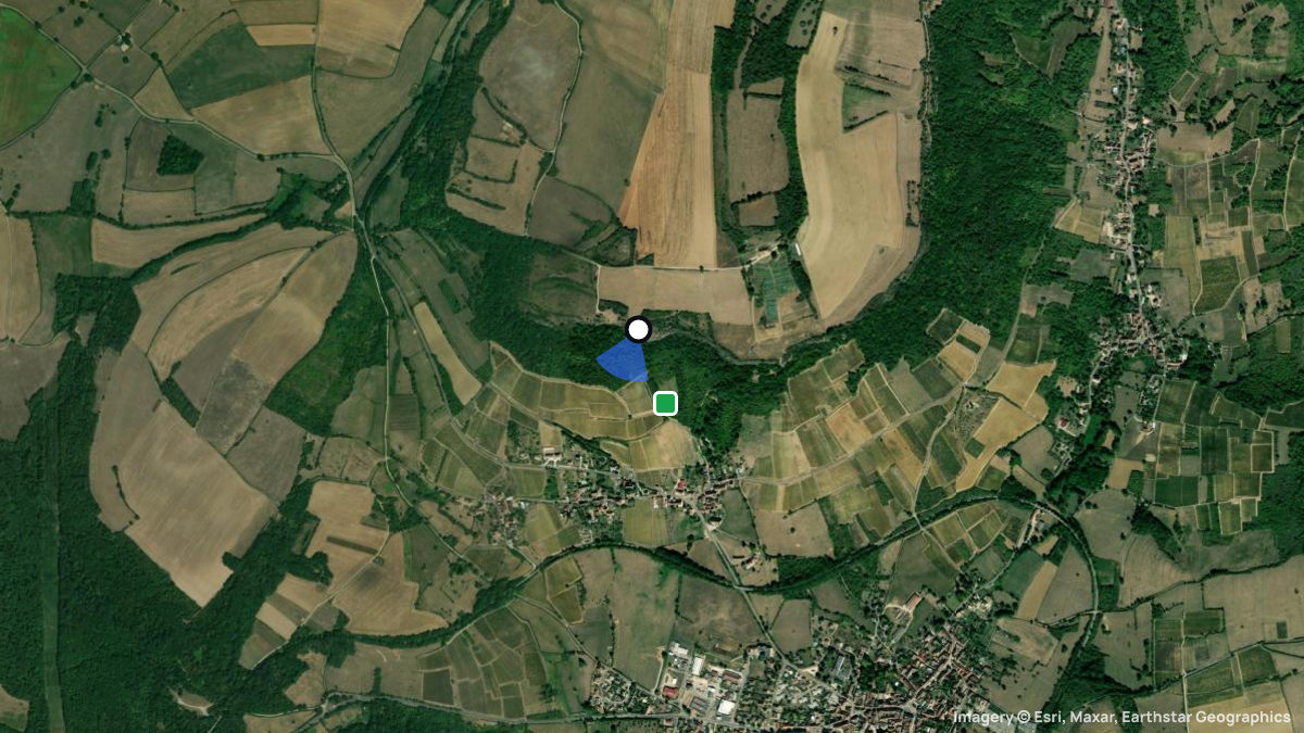 Satellite map of Nolay with its launches and landings
