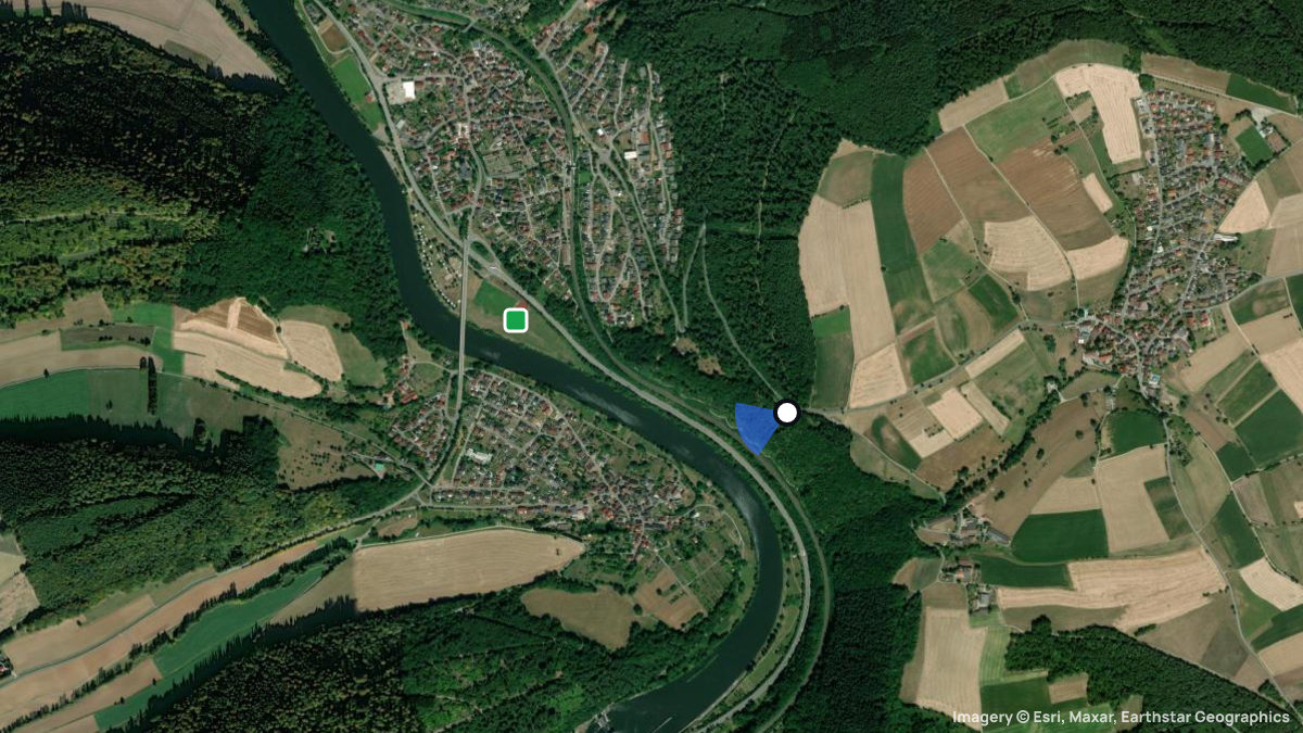 Satellite map of Aussichtswiese with its launches and landings