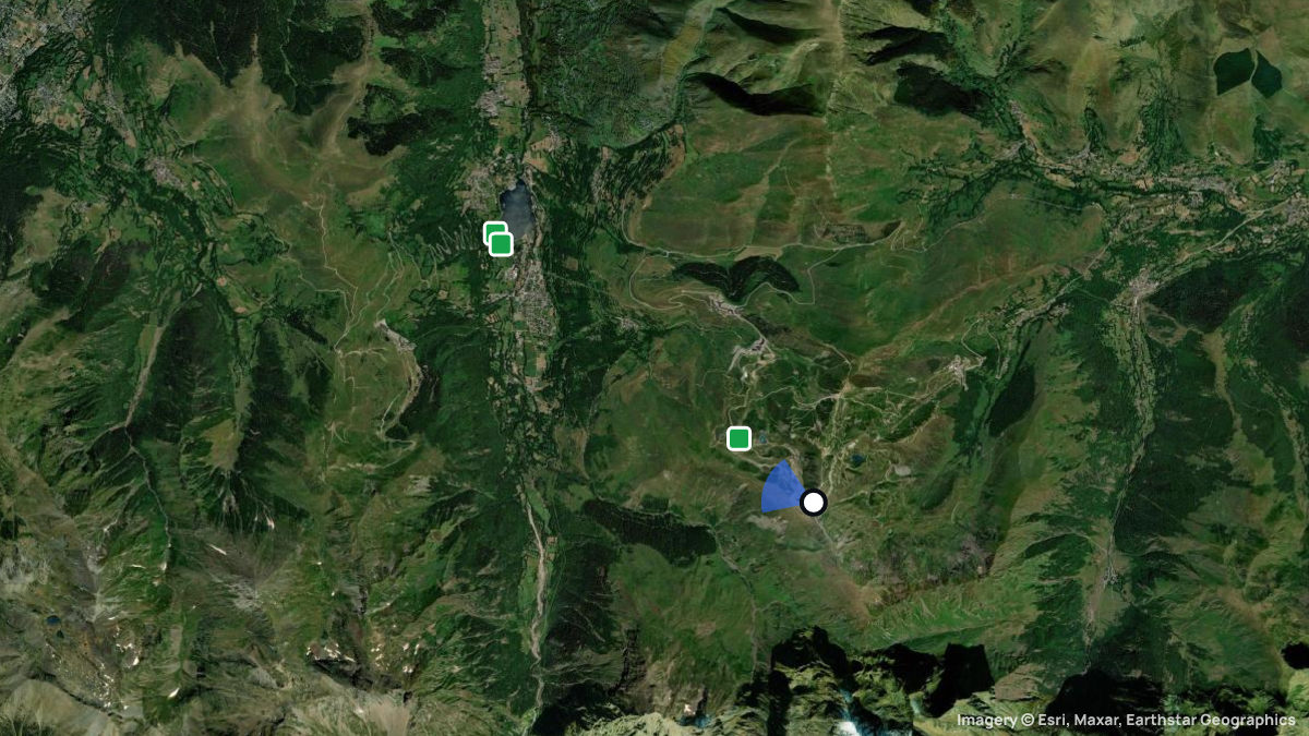 Satellite map of Cap de Pales with its launches and landings