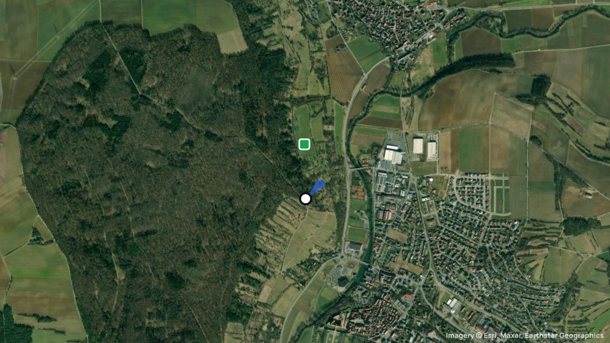 Satellitenkarte von Schmecker mit Start- und Landeplätzen