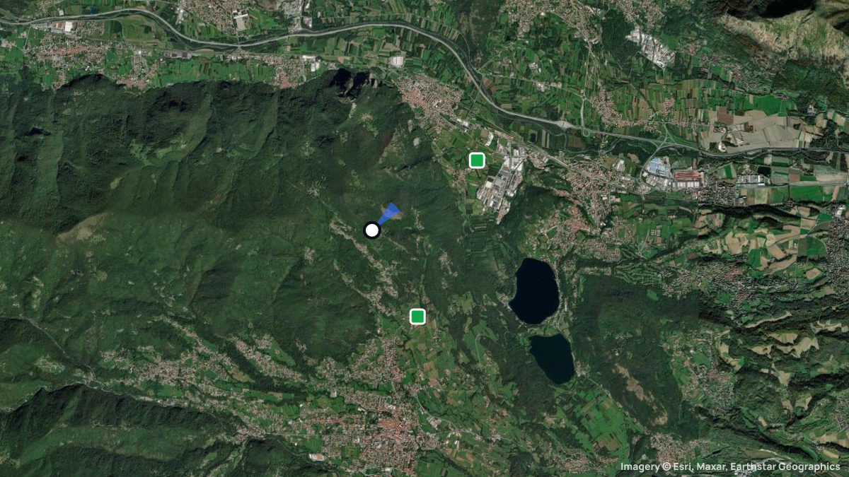 Satellite map of Tuccetti with its launches and landings