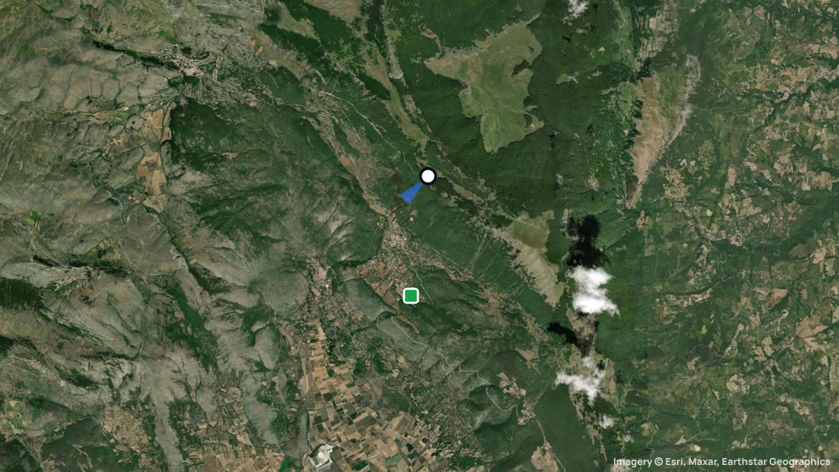 Satellitenkarte von Monte Cappucciata mit Start- und Landeplätzen