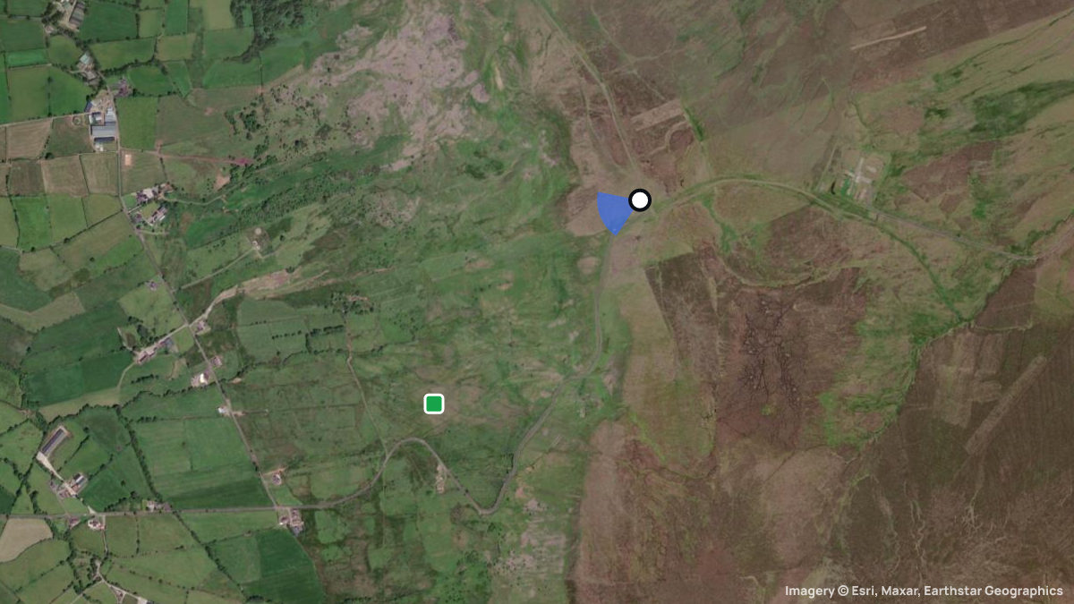 Satellitenkarte von Benbradagh mit Start- und Landeplätzen