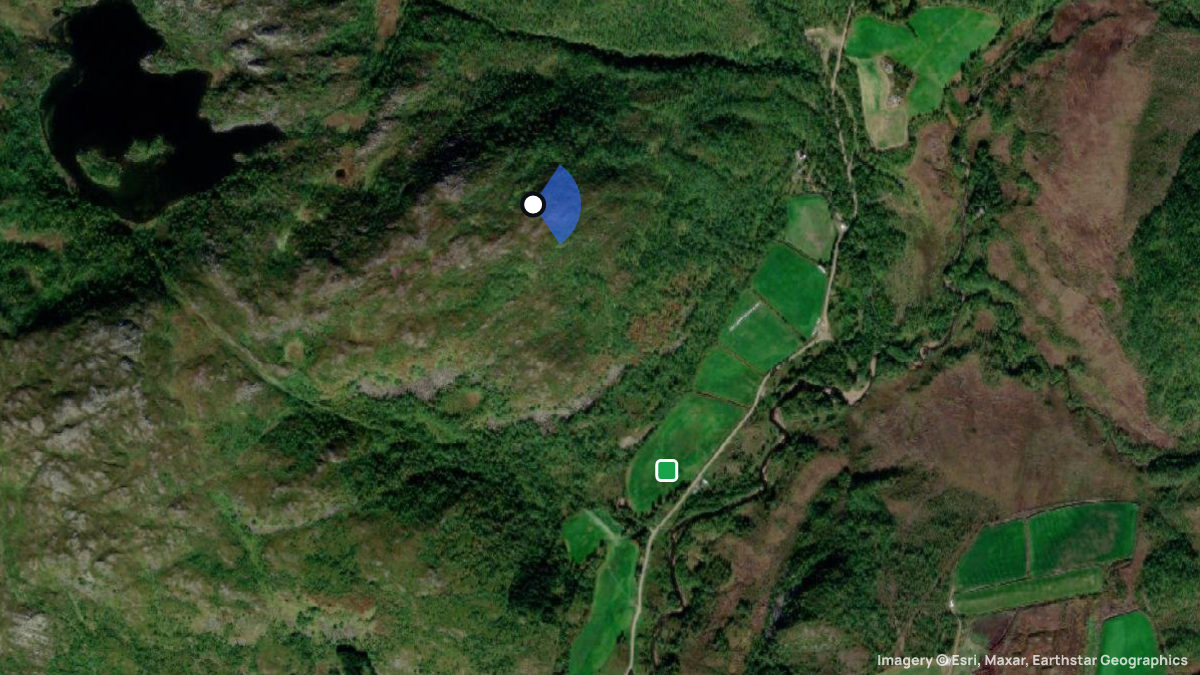 Satellite map of Skulsfjordern with its launches and landings