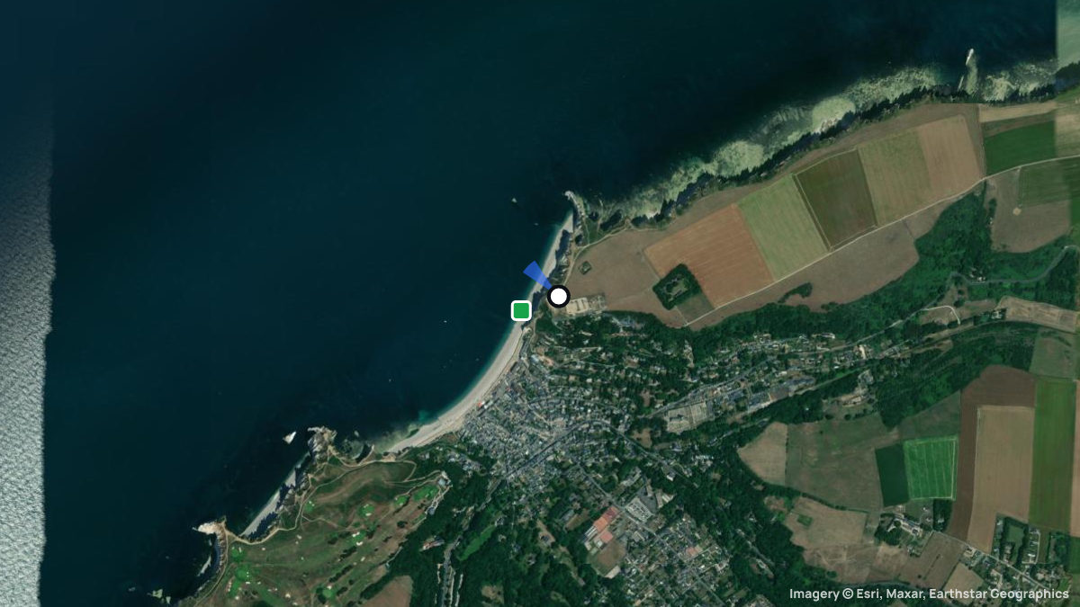 Satellitenkarte von Etretat 1 mit Start- und Landeplätzen