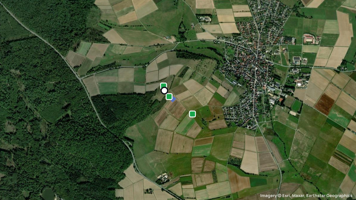 Satellitenkarte von Eschbach mit Start- und Landeplätzen