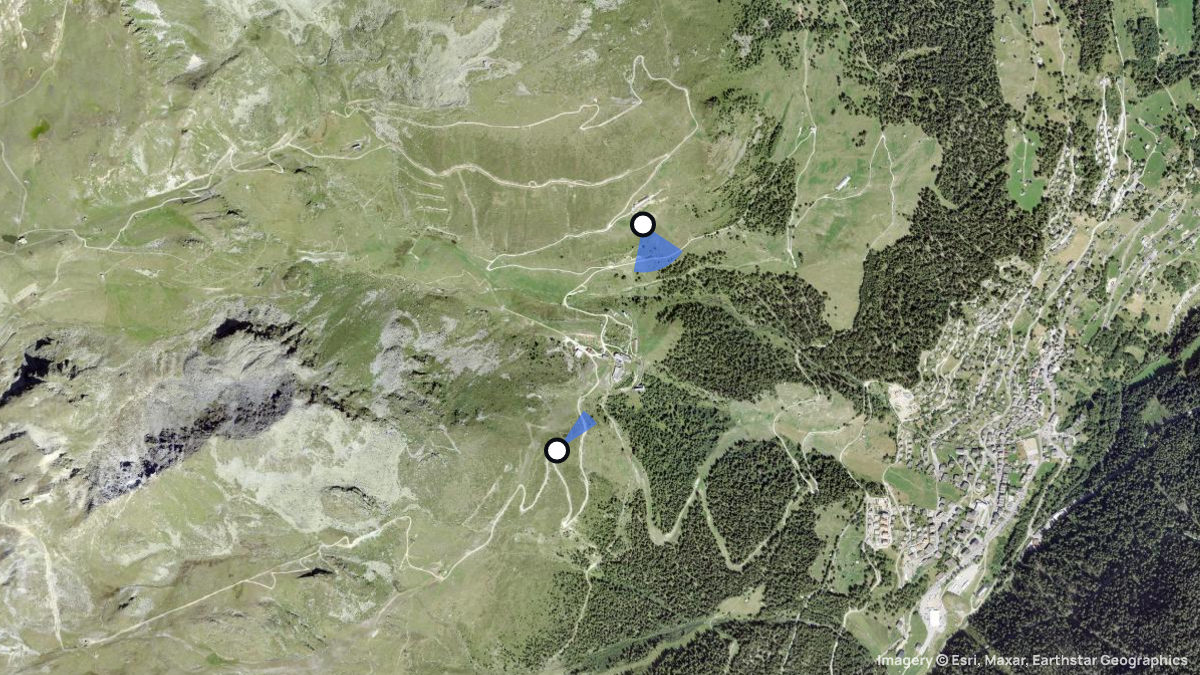 Satellitenkarte von Bendolla mit Start- und Landeplätzen