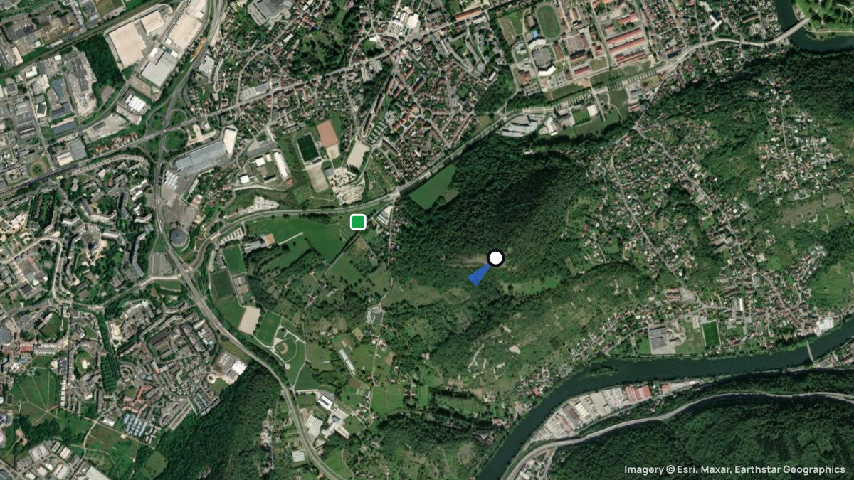 Satellite map of Fort de Rosemont with its launches and landings