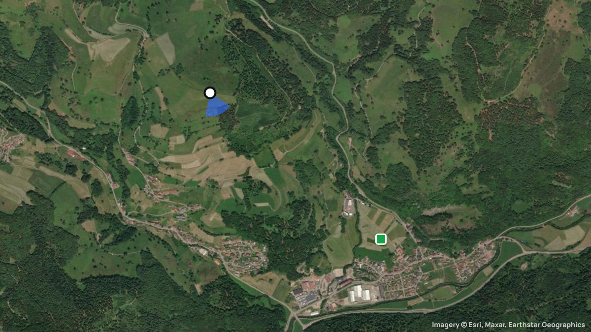 Satellitenkarte von Aitern mit Start- und Landeplätzen