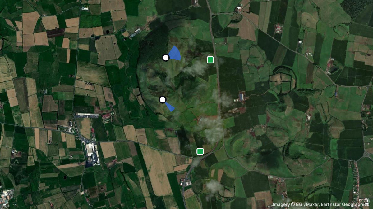Satellitenkarte von Serra Gorda mit Start- und Landeplätzen