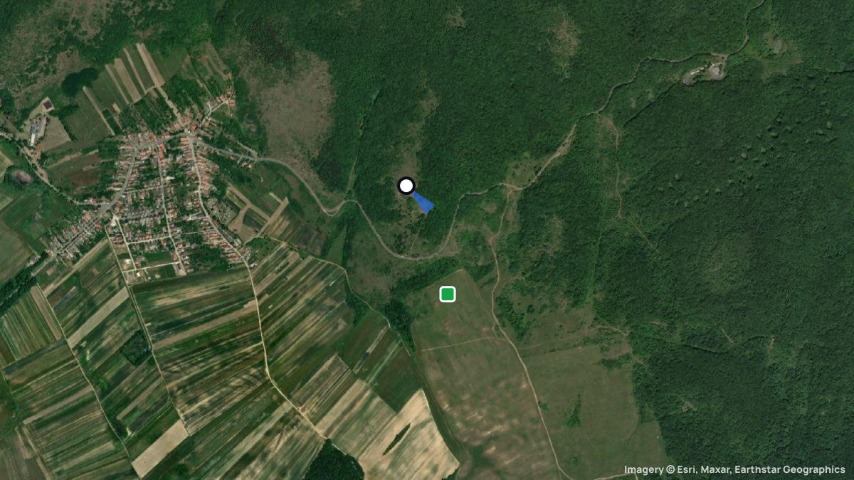 Satellite map of Aggtelek with its launches and landings