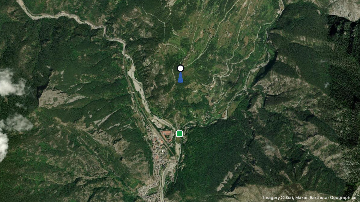 Satellite map of Cagnorina with its launches and landings