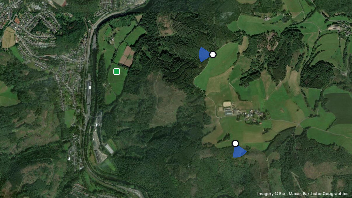 Satellitenkarte von Wixberg mit Start- und Landeplätzen