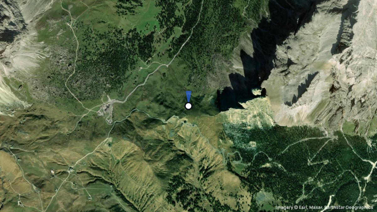 Satellitenkarte von Sellapass mit Start- und Landeplätzen