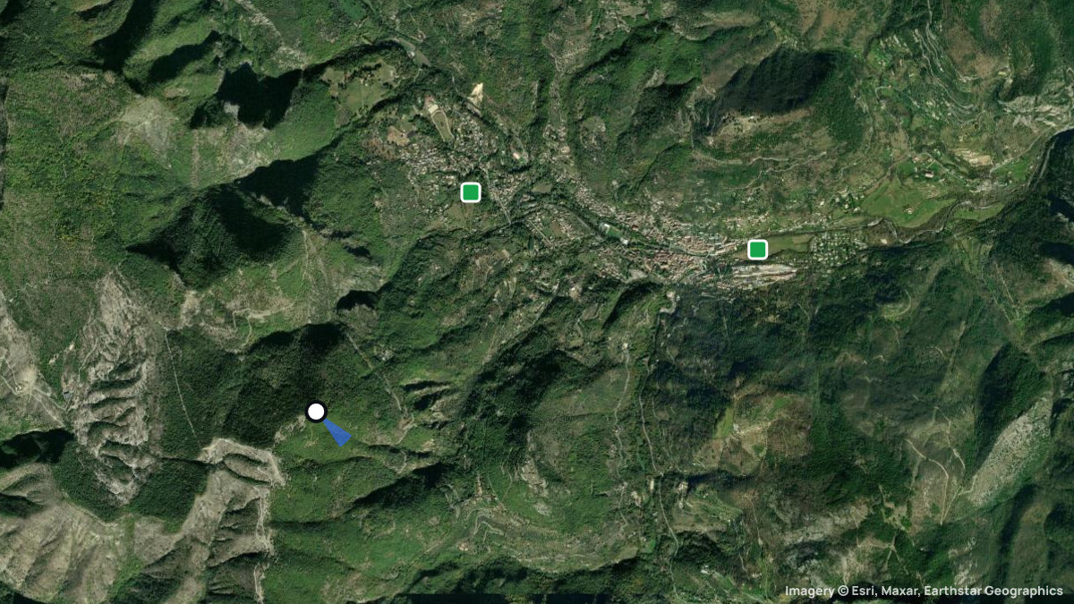 Satellite map of Lavina with its launches and landings