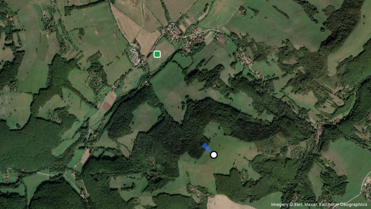 Satellite map of Peckova with its launches and landings