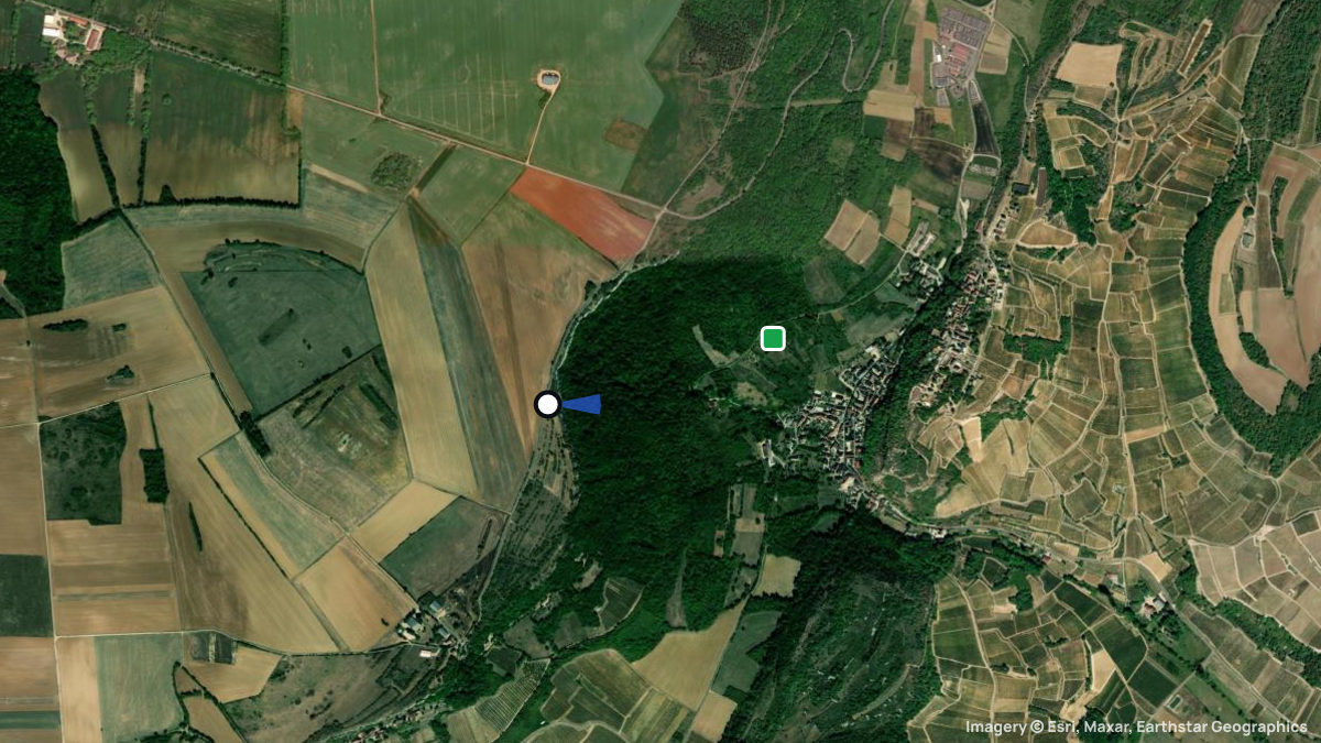 Satellitenkarte von Saint Romain mit Start- und Landeplätzen