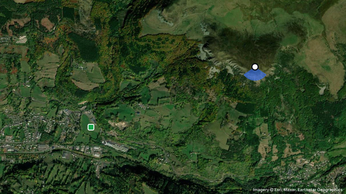 Satellite map of Le Puy Gros with its launches and landings