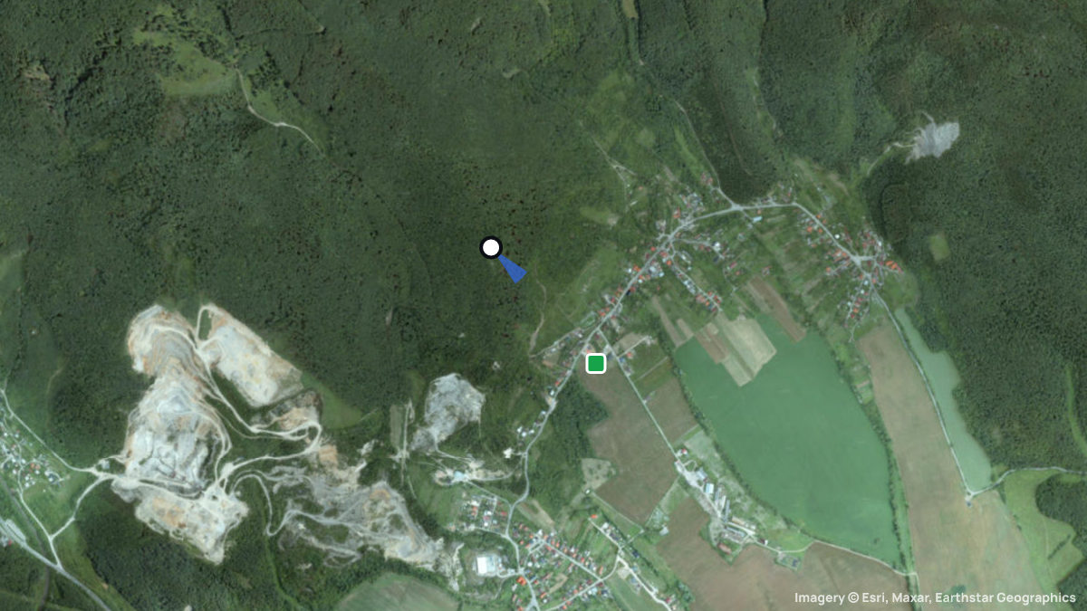 Satellite map of Trencianske Mitice with its launches and landings