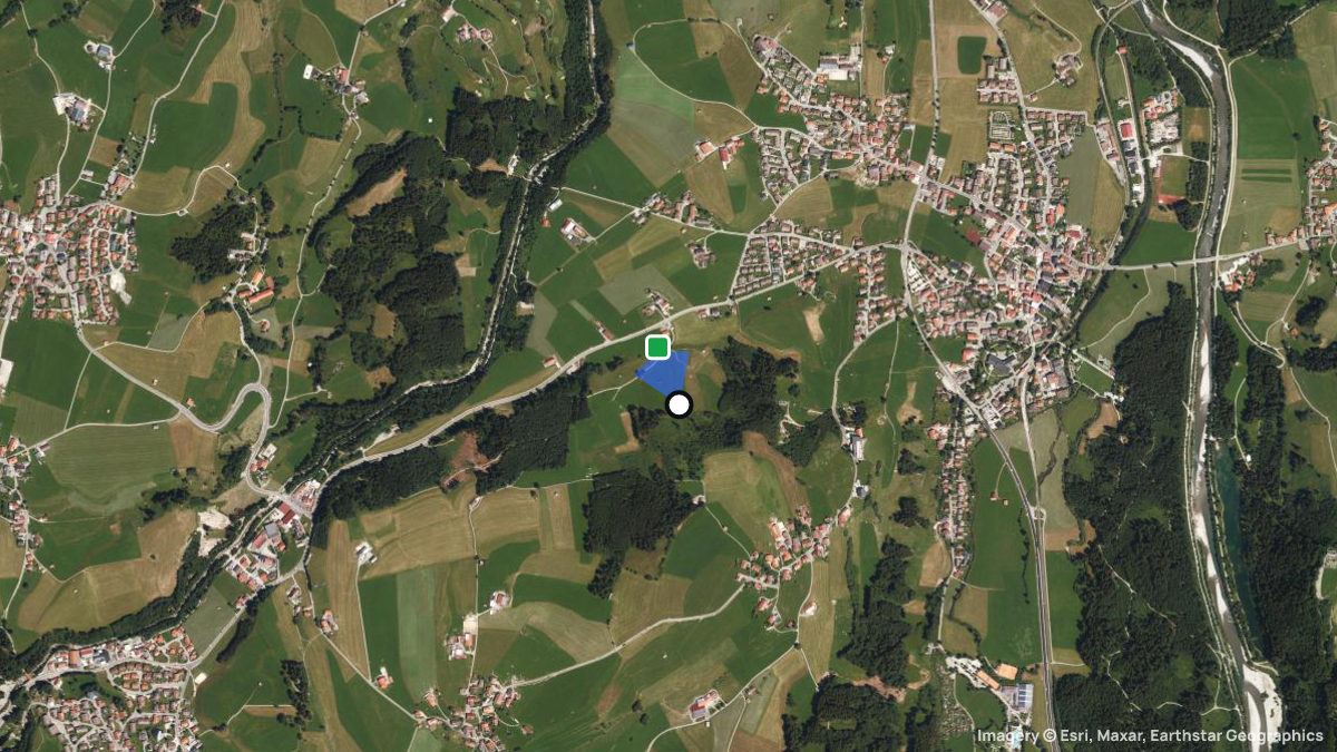 Satellitenkarte von Grüner Weg mit Start- und Landeplätzen