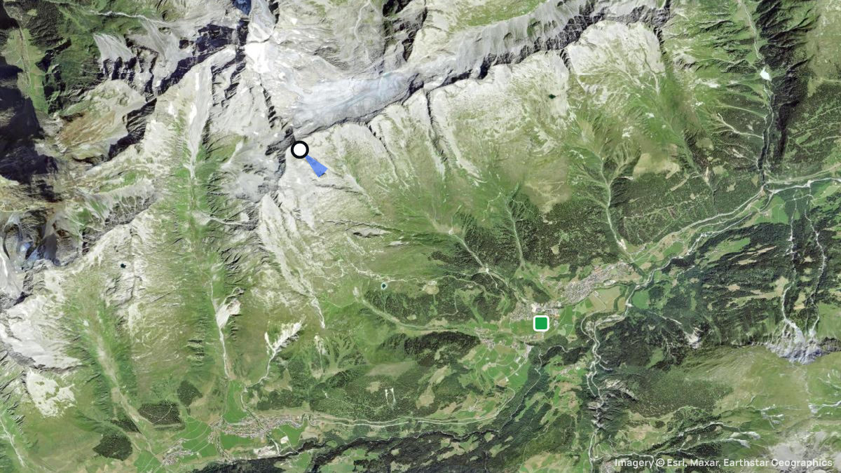 Satellitenkarte von Piz Ault mit Start- und Landeplätzen