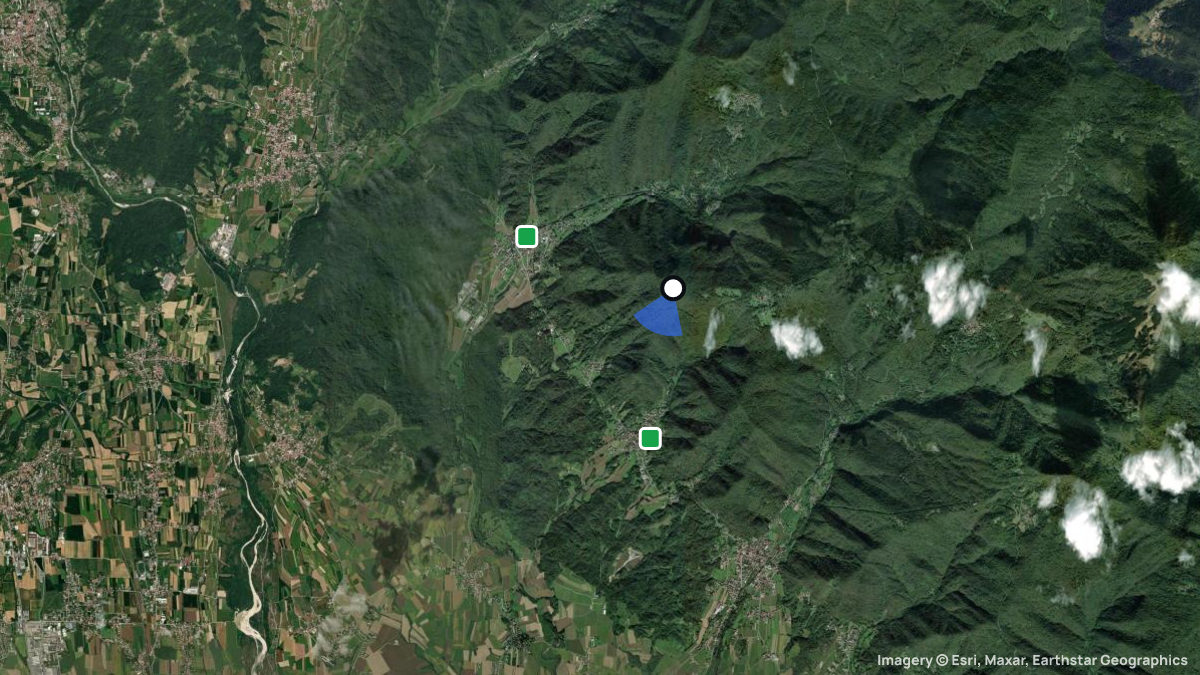 Satellite map of Porzus with its launches and landings