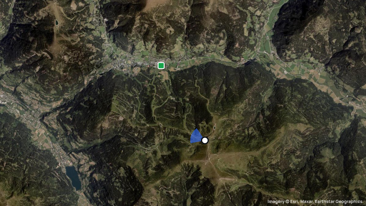 Satellitenkarte von Kaiserburg mit Start- und Landeplätzen