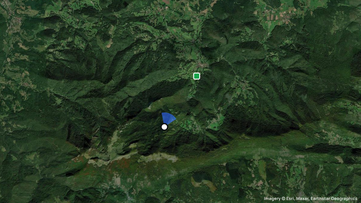 Satellitenkarte von Arbas mit Start- und Landeplätzen