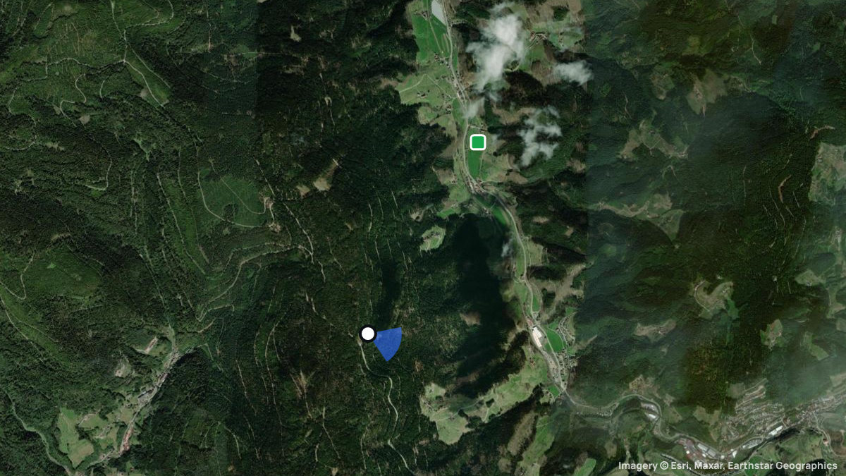 Satellite map of Oppenau O with its launches and landings