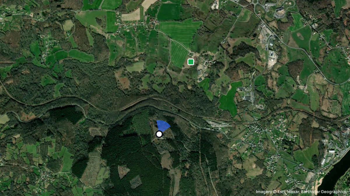 Satellite map of Gueret with its launches and landings