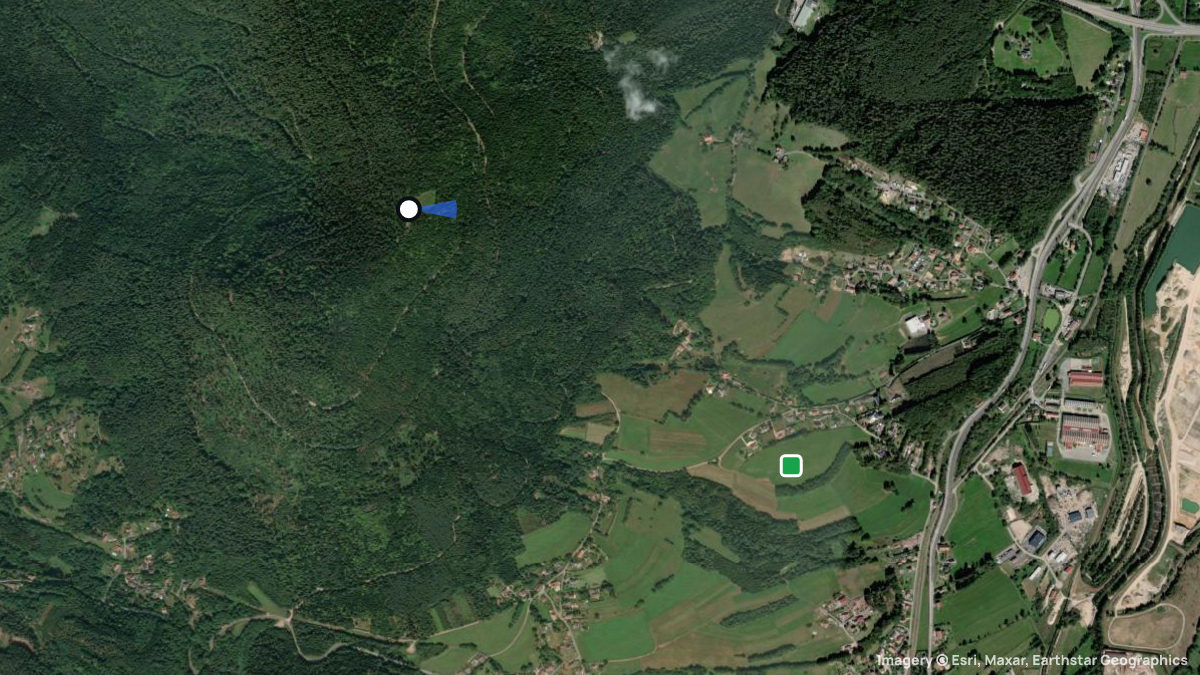 Satellitenkarte von Kemberg mit Start- und Landeplätzen