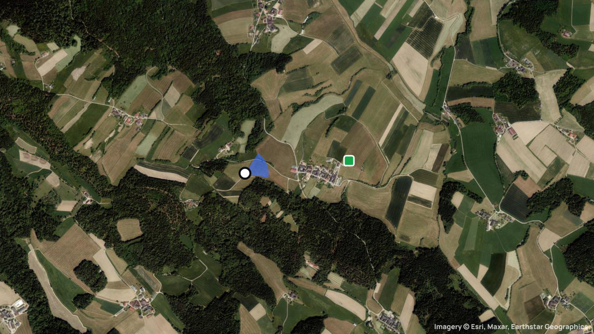 Satellitenkarte von Rampetzreit mit Start- und Landeplätzen