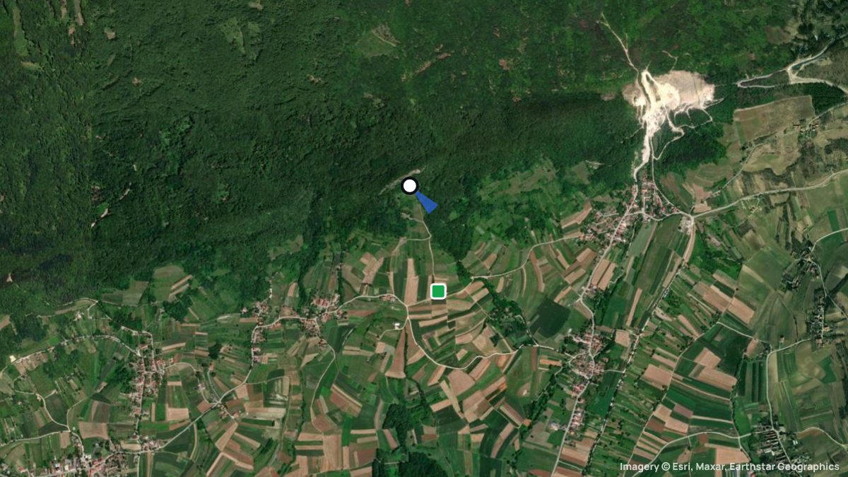 Satellitenkarte von Mali Kalnik mit Start- und Landeplätzen