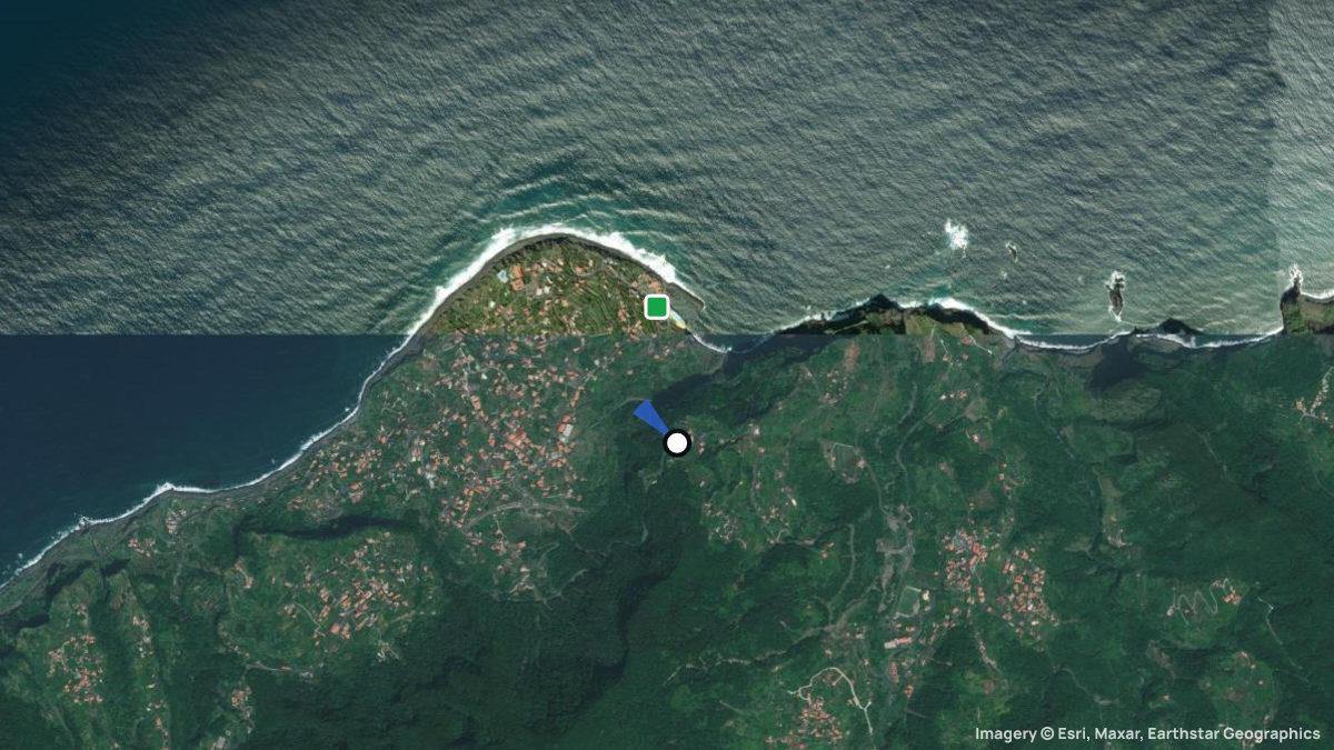 Satellite map of Ponta Delgada with its launches and landings