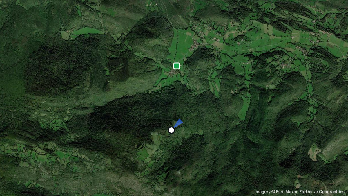 Satellite map of Cazavet with its launches and landings