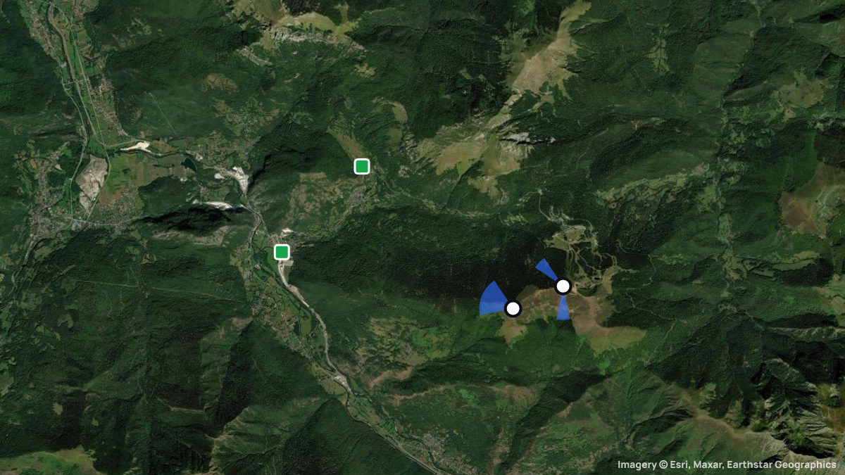 Satellite map of L'Etang with its launches and landings