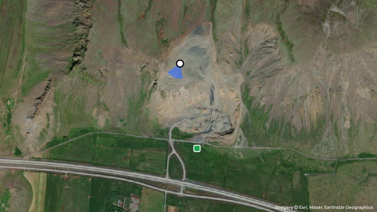 Satellitenkarte von Ingolfsfjall mit Start- und Landeplätzen